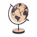 Table clock World Map Black Metal MDF Wood 22,5 x 30,5 x 12 cm (6 Units)