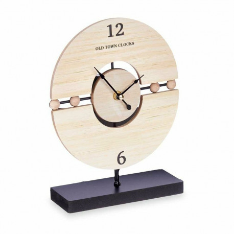 Table clock Balls Black Metal MDF Wood 20,5 x 26,5 x 7 cm (6 Units)