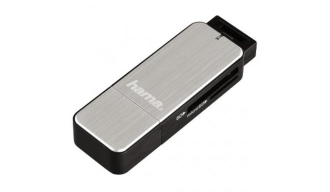 Hama 123900 card reader USB 3.2 Gen 1 (3.1 Gen 1) Black, Silver