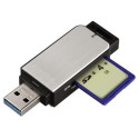 Hama 123900 card reader USB 3.2 Gen 1 (3.1 Gen 1) Black, Silver