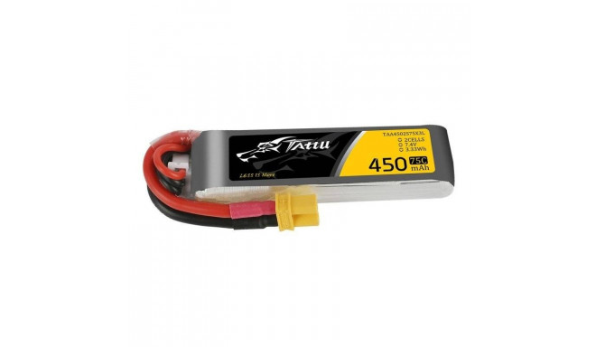 Battery Tattu 450mAh 7.4V 75C 2S1P Long XT30