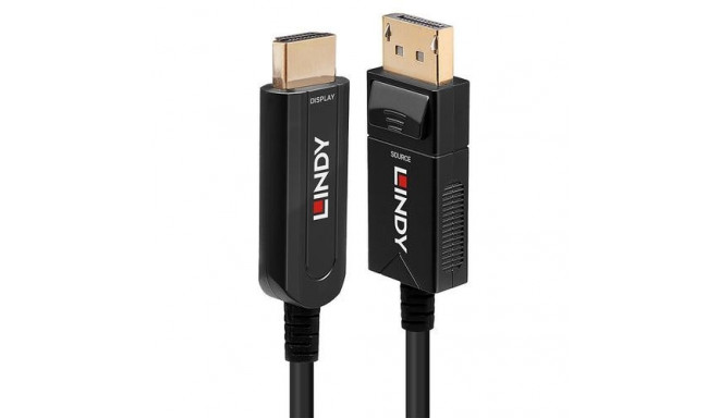 Lindy 20m Fibre Optic Hybrid DisplayPort 1.2 to HDMI 18G Cable