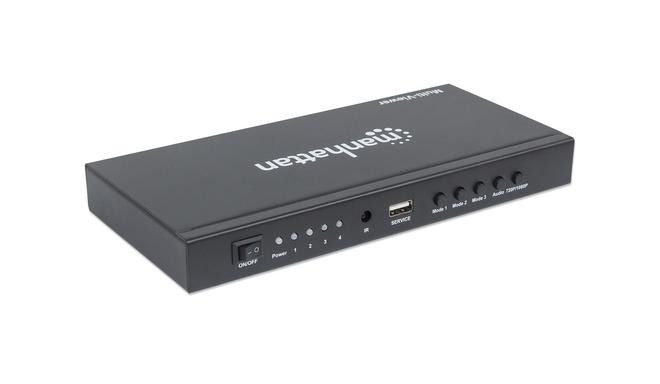 Manhattan 1080p 4-Port HDMI Multiviewer Switch, Switch with Four Inputs on One Display, Video Bandwi