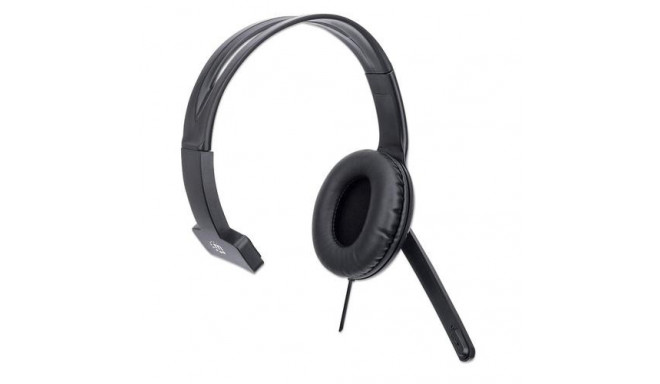 Manhattan Mono Over-Ear Headset (USB) (Clearance Pricing), Microphone Boom (padded), Retail Box Pack