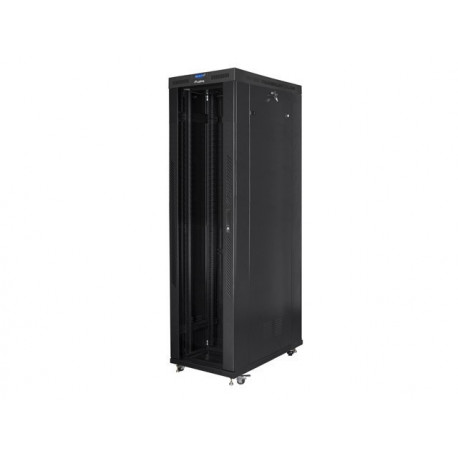 Standing rack cabinet 19 inches 47U 800x1200mm, glass LCD doors (FLAT PACK) black