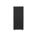 Standing rack cabinet 19 inches 47U 800x1200mm, glass LCD doors (FLAT PACK) black