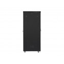 Standing rack cabinet 19 inches 47U 800x1200mm, glass LCD doors (FLAT PACK) black