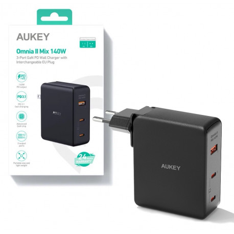 AUKEY PA-B7O Omnia II G aN seinalaadija 3xUSB