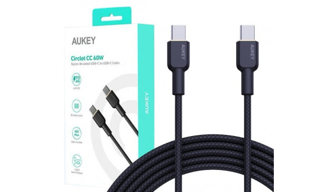 AUKEY CB-NCC2 Nylon Cab le USB C - USB C 1.8m 3