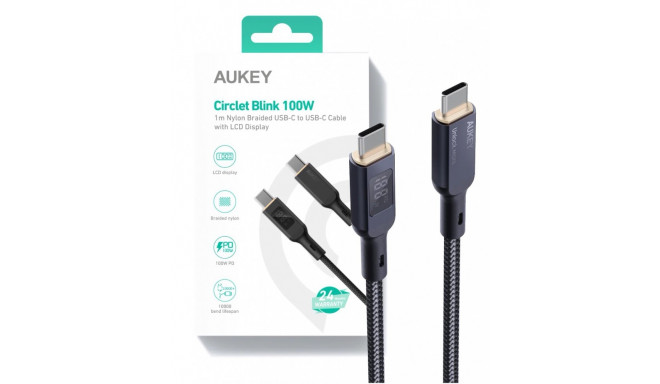 AUKEY CB-MCC102 Nylon C able USB C - USB C 1.8m