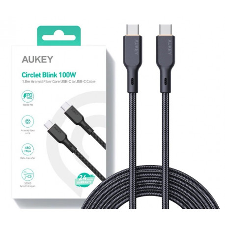 AUKEY CB-KCC102 Nylon C able USB C - USB C 1.8m