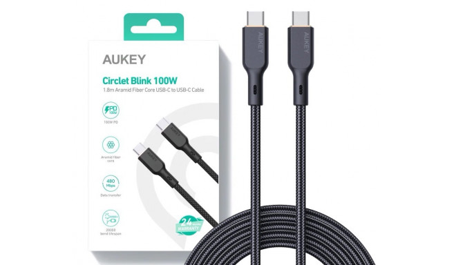 AUKEY CB-KCC102 Nylon C able USB C - USB C 1.8m