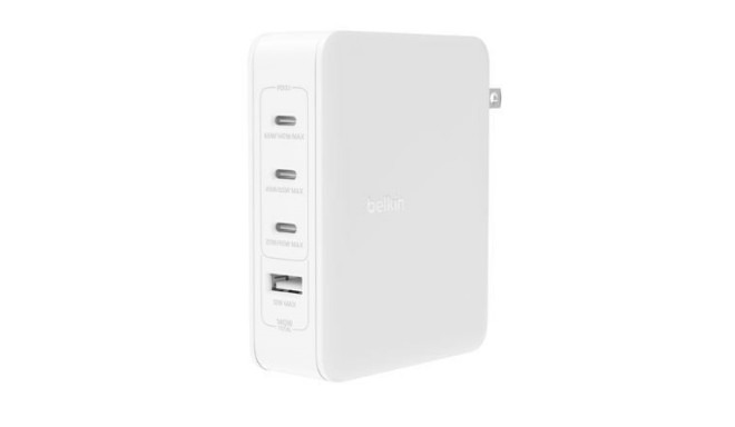 Wall charger 140W 4-ports (3xC 1xA) UK, EU, US Plugs white