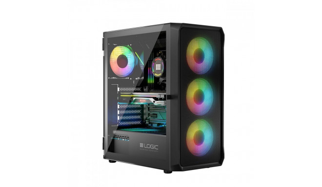 Comuter case PORTOS ARGB MIDI USB 3.0 Black