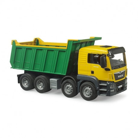 MAN TGA white and green dump truck
