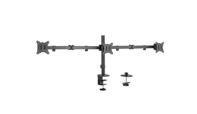 Adjustable desk 3-display mounting arm (rotate, tilt, swivel), 17 inches - 27 inches, up to 7 kg