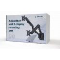 Adjustable wall 2-display mounting arm, 17 inches-27 inches, up to 7 kg