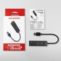 AXAGON HMA-CR3A Hub 3x USB-A SD/microSD metal