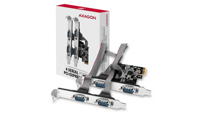 The AXAGON PCEA-S4N is a PCI-Express expansion card that adds four high-spe