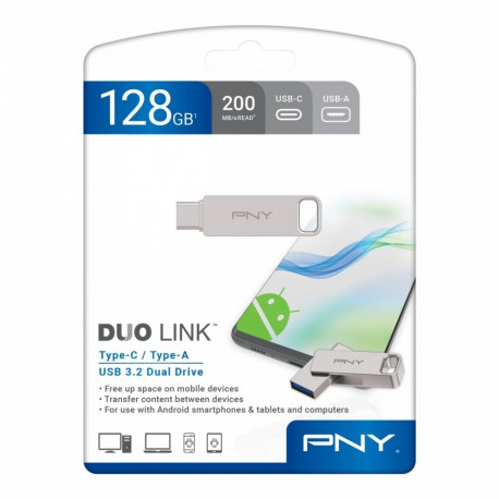 PNY mälupulk 128GB Duo-Link USB 3.2 (P-FDI128DULINKTYC-GE)
