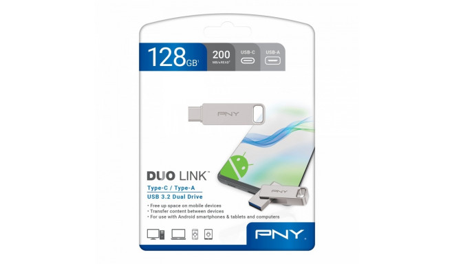 PNY mälupulk 128GB Duo-Link USB 3.2 (P-FDI128DULINKTYC-GE)