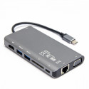 HUB 8-in-1 USB-C 3.1; PD 100W; D1019B