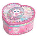 Pecoware Heart-shaped Music Box - Ballerina Cat