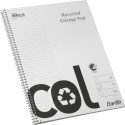 Kaustik spiraalköites A4+ jooneline BANTEX College Recycled kartongkaaned 70 lehte