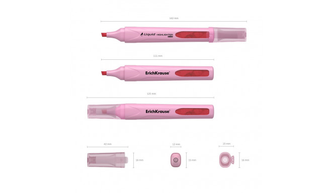 Highlighter ErichKrause® Liquid Visioline V-14 Pastel, ink color: pink (box 10 pcs.)