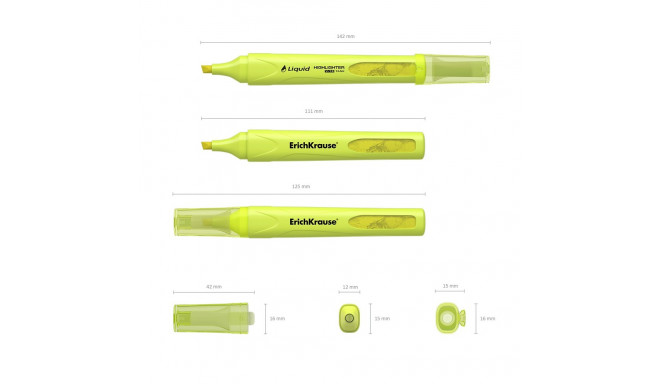 Highlighter ErichKrause® Liquid Visioline V-14 Neon, ink color: yellow (box 10 pcs.)