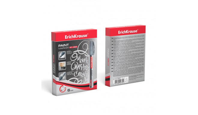 Paint marker ErichKrause® PT-350, color: silver (box 6 pcs.)