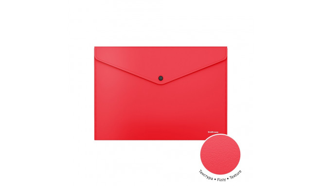 Envelope folder  ErichKrause® Fizzy Classic, А4, opaque, red (12 pcs in a bag)