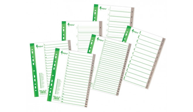 Registri vahelehed A4+ 1-12 hall plast FORPUS
