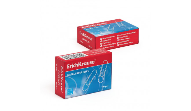 Paper clips zinc plated ErichKrause®, 33mm (box 100 pcs)