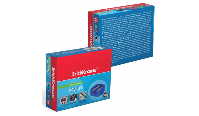 Double hole plastic sharpener ErichKrause® Multi, color: assorted (box 24 pcs.)