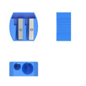 Double hole plastic sharpener ErichKrause® Multi, color: assorted (box 24 pcs.)