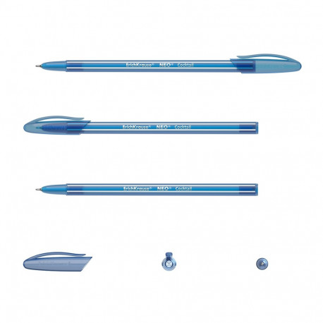 Ballpoint pen ErichKrause® Neo® Cocktail, ink color: blue (tube 60 pcs.)