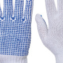 Cotton work gloves PORTWEST A111WBR XL white with blue beads