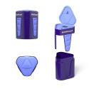 Plastic sharpener ErichKrause® 3-Touch with container and lid, color: assorted (box 12 pcs.)