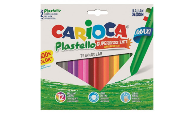 Crayon CARIOCA Plastello Jumbo three-sided 12 colors