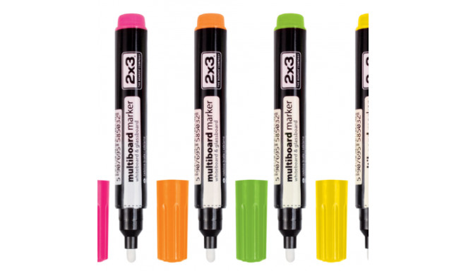 Chalk marker-glass board marker MULTIBOARD neon colors 4 pcs in a pack