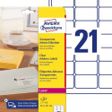 Kleebisetikett AVERY Zweckform 63,5x38,1mm läbipaistev polüesterkile 25 lehte (L7560-25)