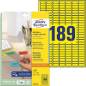 Sticker label removable AVERY ZWECKFORM 25,4x10mm on 189 sheets 20 sheets in a pack yellow (L6037-20
