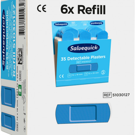 Plasters for the food industry waterproof blue SALVEQUICK 35 pcs in a pack