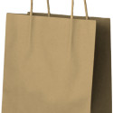Бумажный мешок из крафт-бумаги 220х100х300мм с ручками для товаров до 5кг.