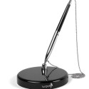 Ballpoint pen for desk with black body and silver chain FORPUS