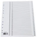 Register tabs A4 1-31 white plastic