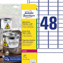 Kleebisetikett polüesterkilest ilmastikukindel AVERY Zweckform 45,7x21,2mm 20 lehte pakis valge (L47