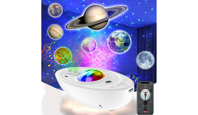 LED projector - speaker Spaceship / Projection of the starry sky / galaxy / outer space / planets / 