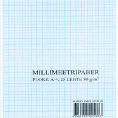 Millimeetripaberiplokk A3 20lehte